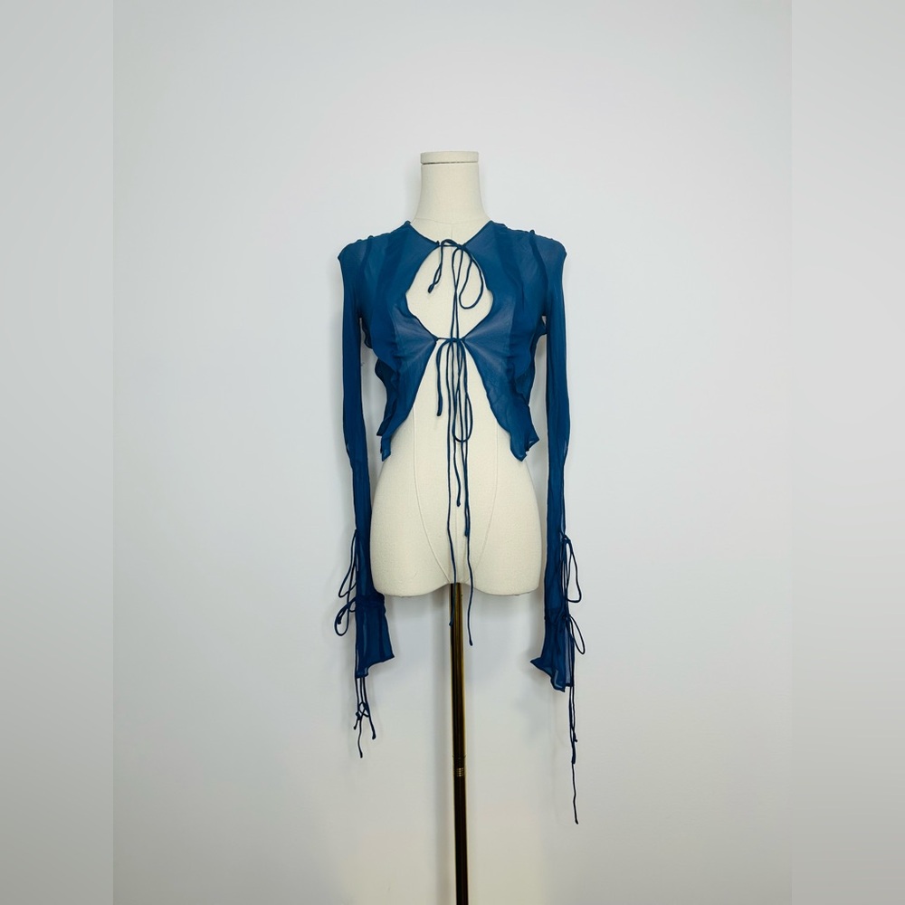 Christopher Esber Blue Tie Shirt - Picture 6 of 12